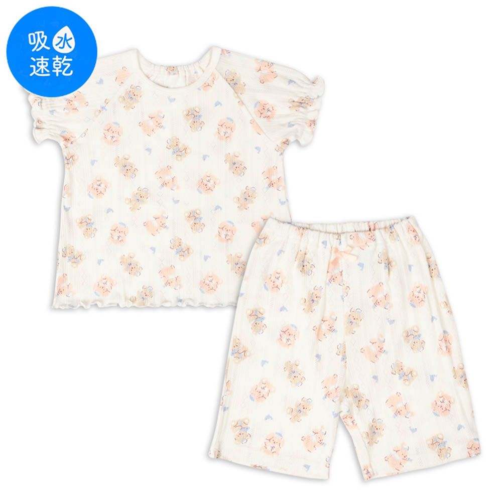 幫助睡眠短袖家居服-動物-象牙白色