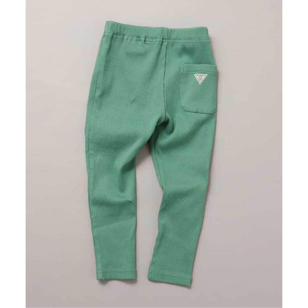 DAISUKI 百搭鬆緊彈性九分褲-羅紋-蘋果綠