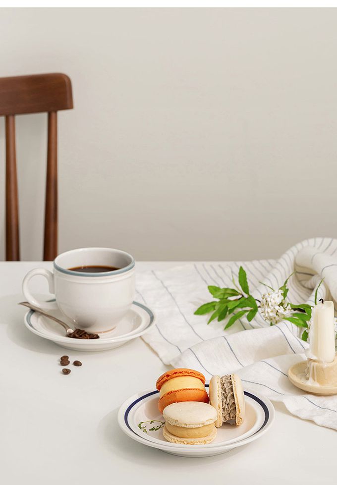 韓國 SSUEIM - RETRO系列極簡ins陶瓷淺盤2件組15cm (深藍)