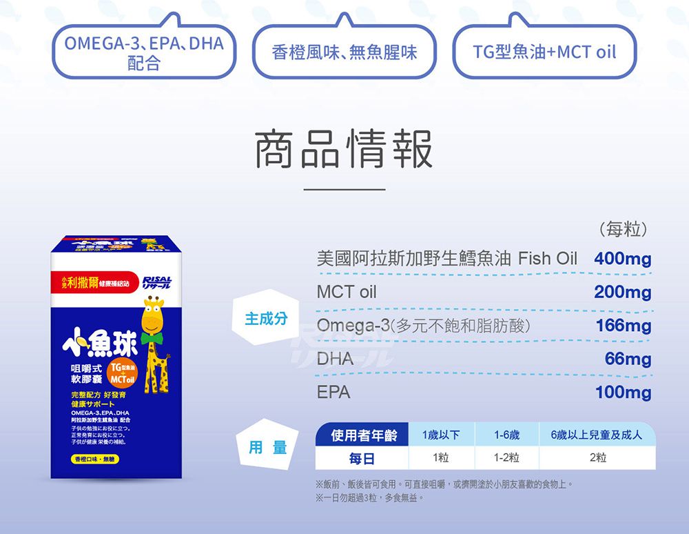 小兒利撒爾Risal - 小魚球-60粒X2瓶+樂膚Love咀嚼錠-60錠X2瓶