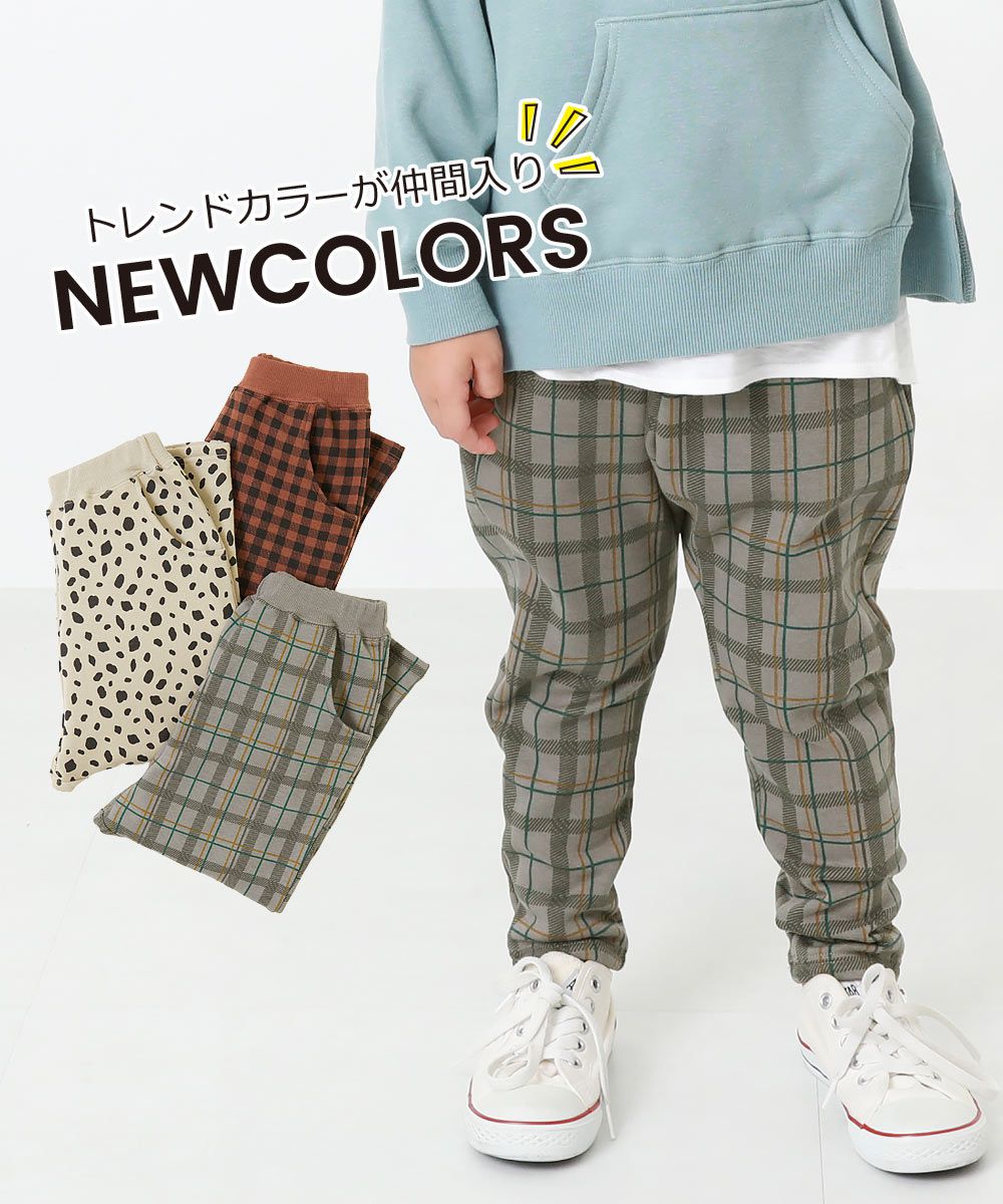 日本 devirock - RICH WARM 刷毛保暖哈倫寬鬆長褲-格紋-綠