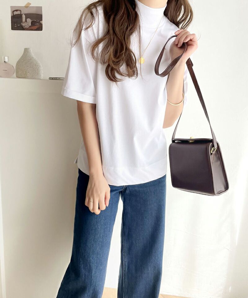 日本 Classical Elf - 知性立領柔軟五分袖上衣-淺灰