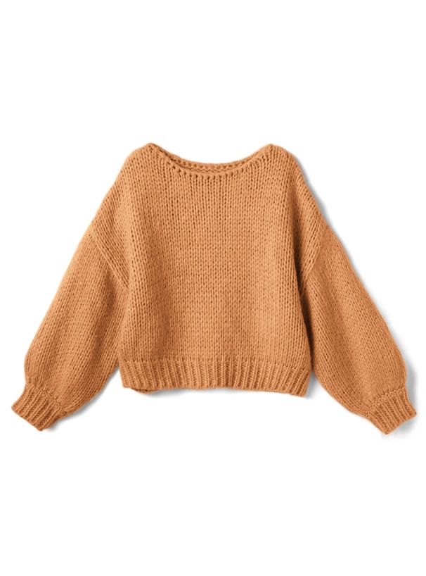 日本 GRL - 聯名款 慵懶麻花編織毛衣-活力橘