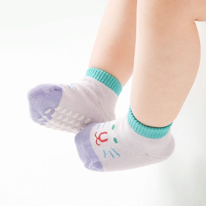 夏日表情點膠船型棉襪