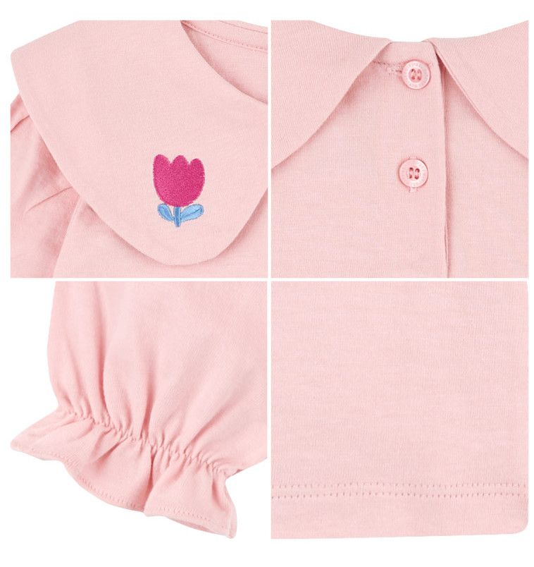 韓國 HEJMINI - 鬱金香領公主袖上衣-象牙白