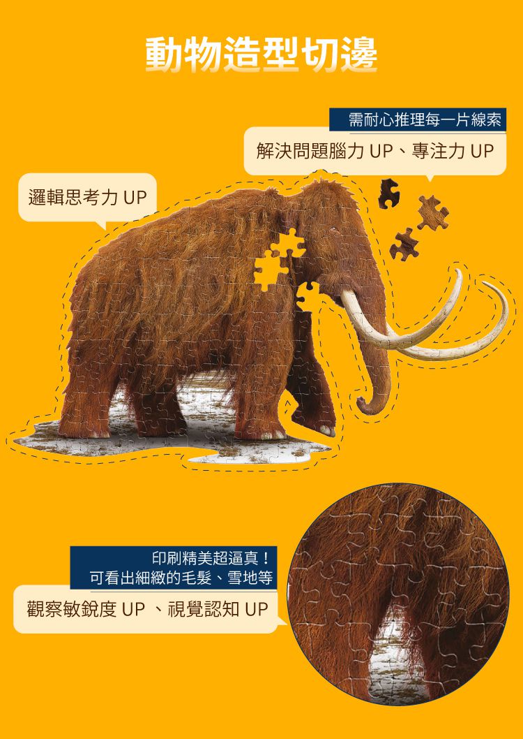 Madd Capp - I AM 動物拼圖-100,我是猛瑪象