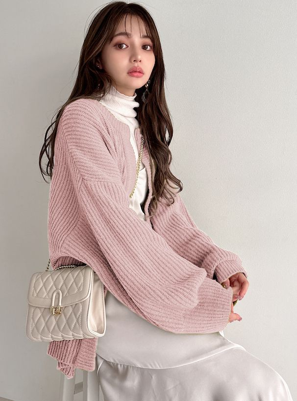 日本 GRL - 小香風菱紋金屬鏈側背小包-白 (F)