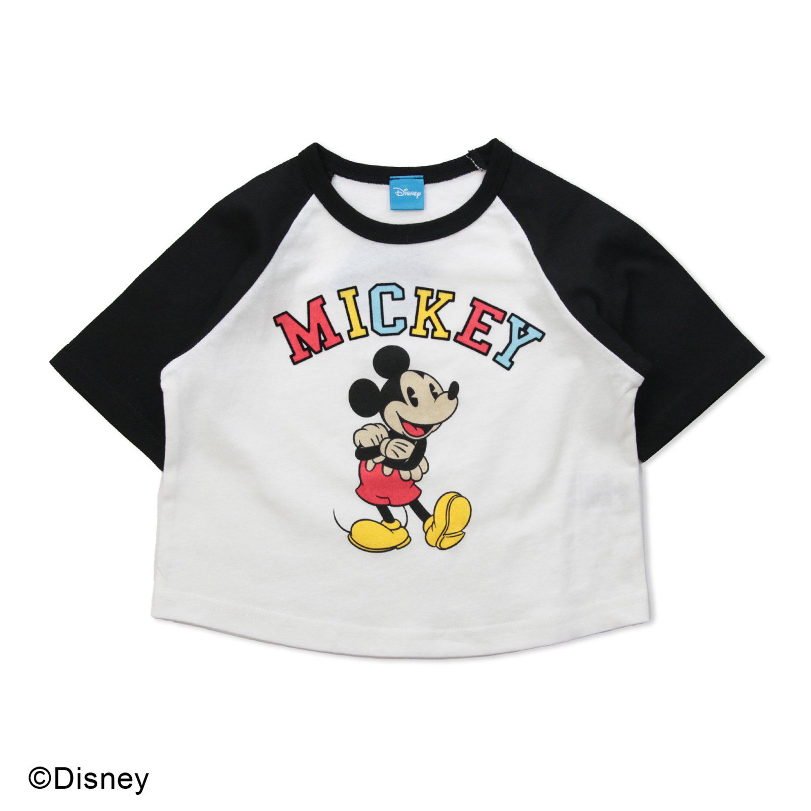 日本 Chil2 - 迪士尼聯名 印花短袖上衣-米奇笑臉-藍綠