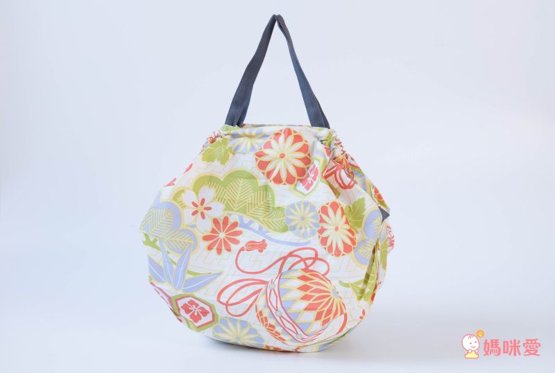 日本 MARNA - Shupatto 秒收摺疊購物袋-和風特別款-手毬 (M(30x35cm))-耐重5kg / 14.5L