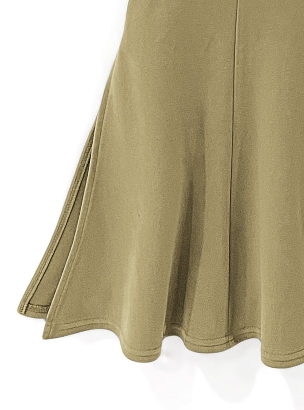 日本 GRL - 優雅質感搖曳魚尾裙(後鬆緊)-綠黃