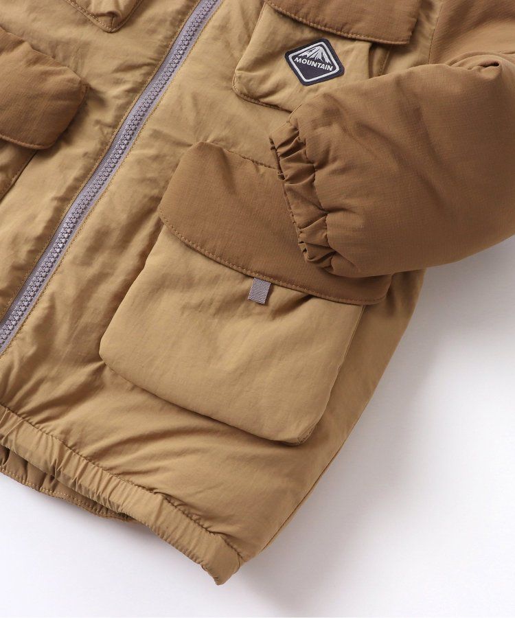 日本 BREEZE - 多口袋頂級保暖鋪棉連帽外套-卡其