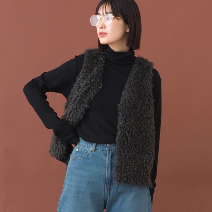 日本 OMNES - 泰迪蓬鬆穿搭造型加分毛絨背心-咖啡