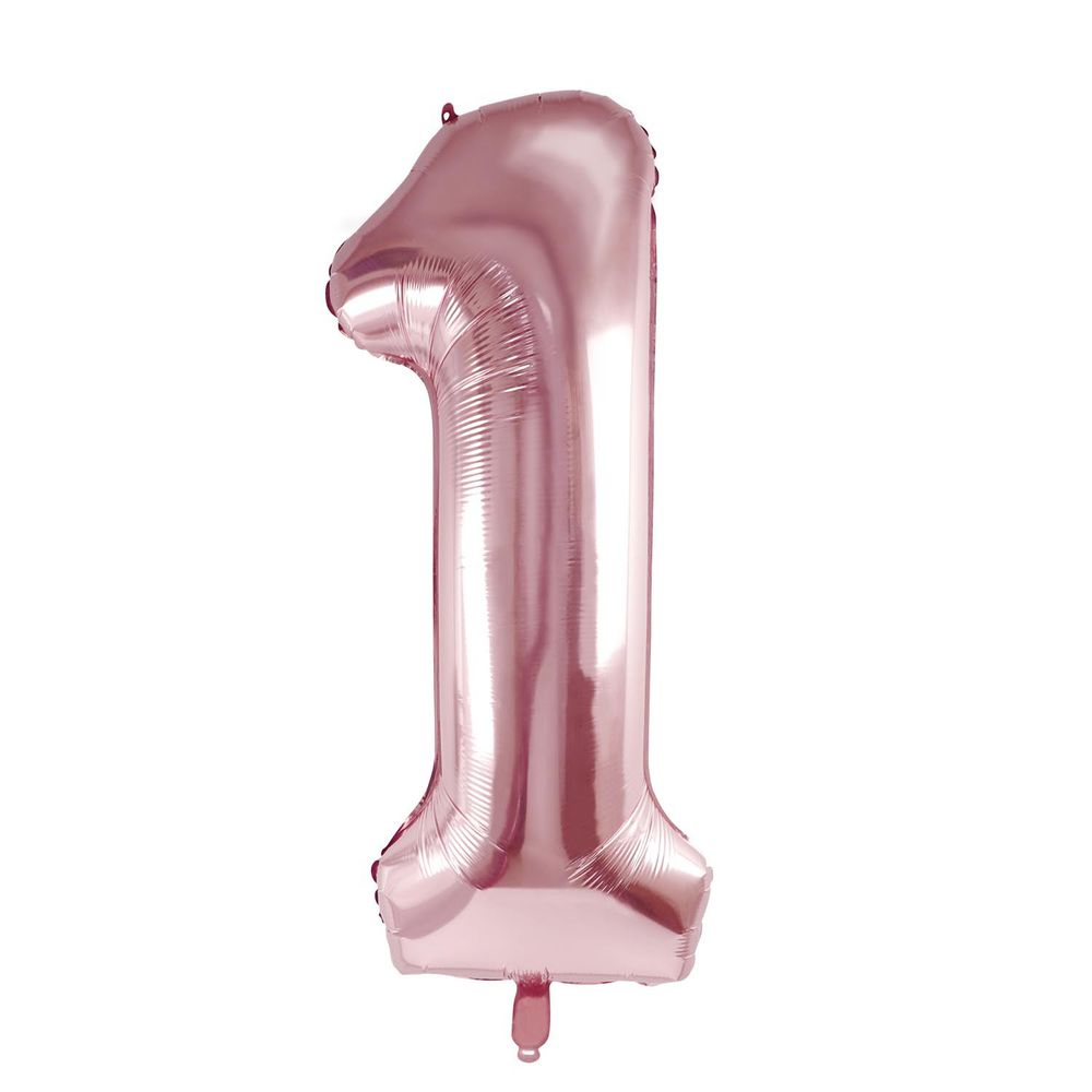 珠友 - 鋁箔數字氣球-數字1-玫瑰金 (40吋)