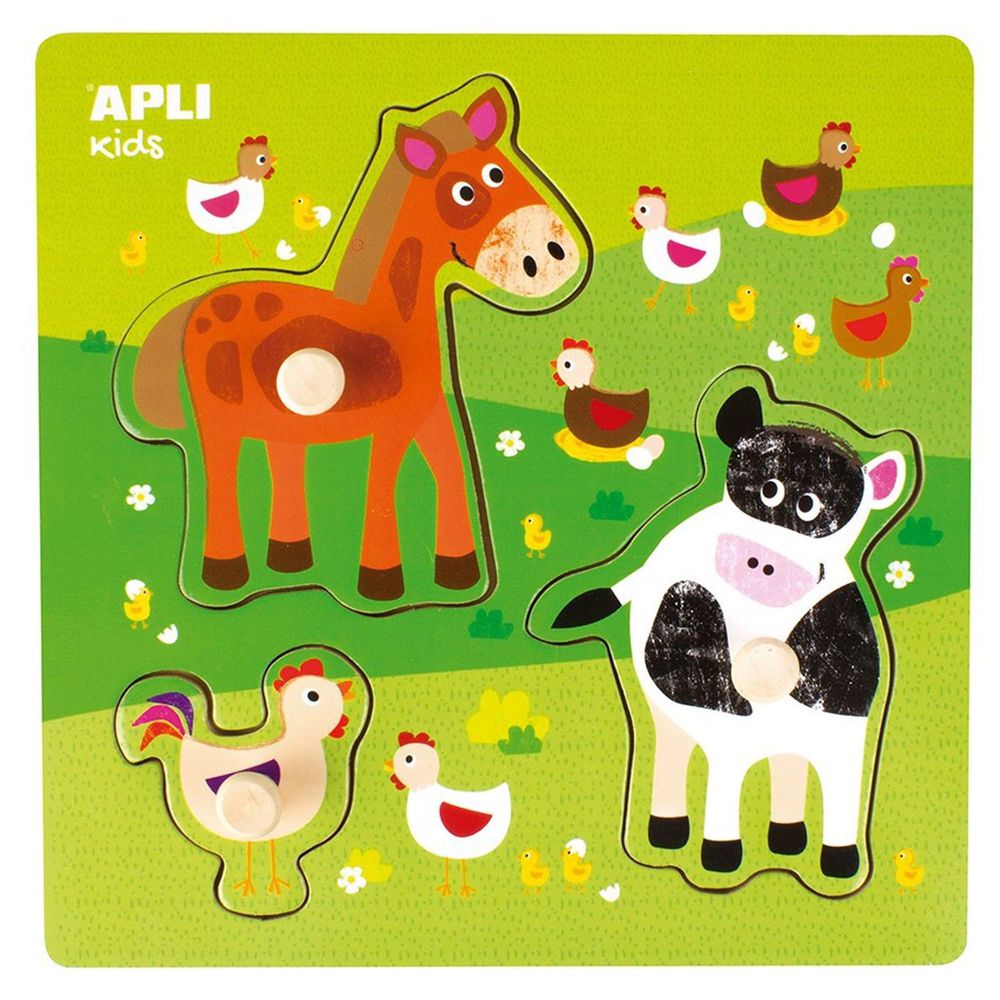 西班牙 APLI - 動物握鈕拼圖-草原
