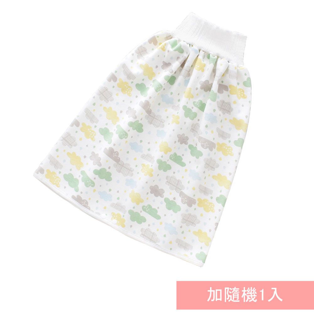 JoyNa - 2入-學習褲 隔尿裙 三層大版型隔尿褲-綠色雲+隨機1入(裙款)