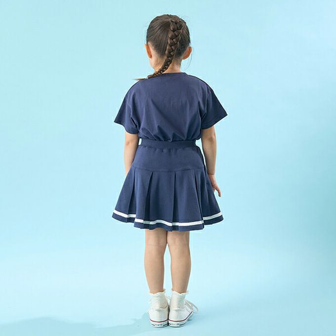 日本 Lycee mine - 水手風百摺短裙-(內襯安全褲)-淺灰