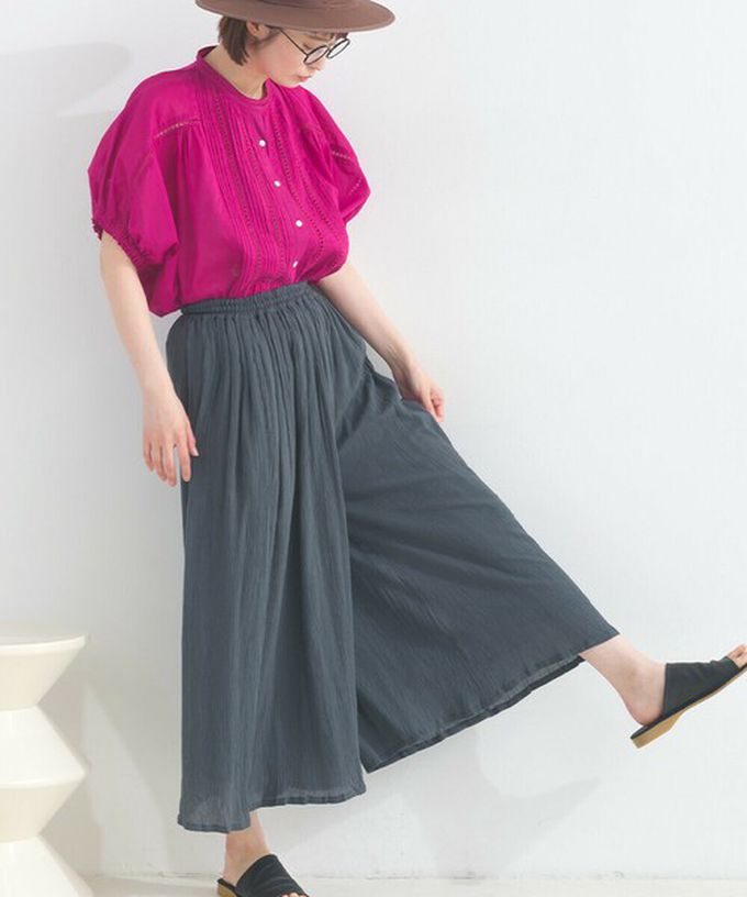 日本 Lupilien - 100%印度棉 輕盈飄逸寬褲-白