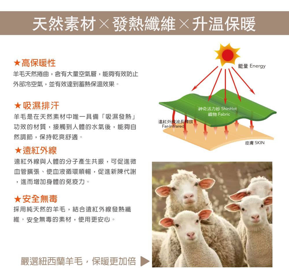 鴻宇 HongYew - 安格利亞發熱羊毛被 冬被 遠紅外線纖維 台灣製-單人5X7