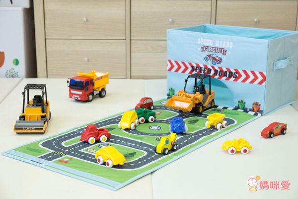 日本 U-COMPANY - 遊戲背景玩具折疊收納箱-賽車