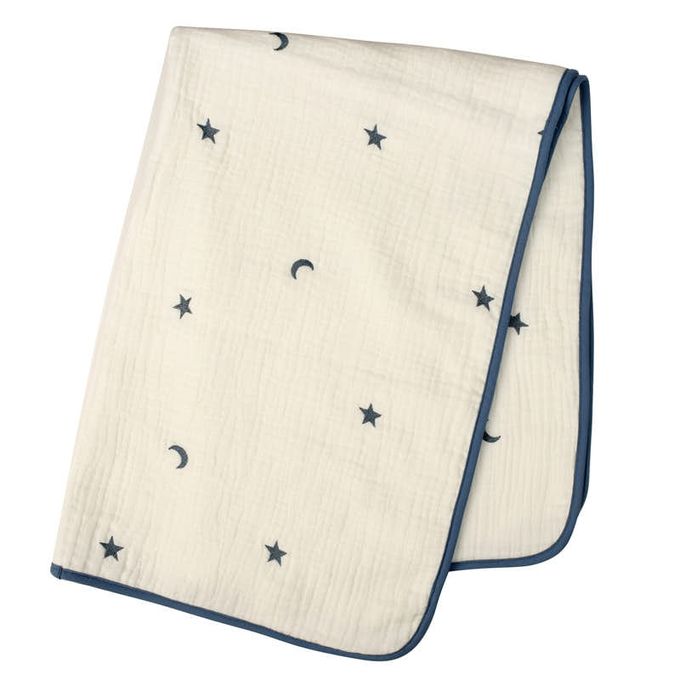 akachan honpo - 6層棉紗被-深藍色 (100×70cm)