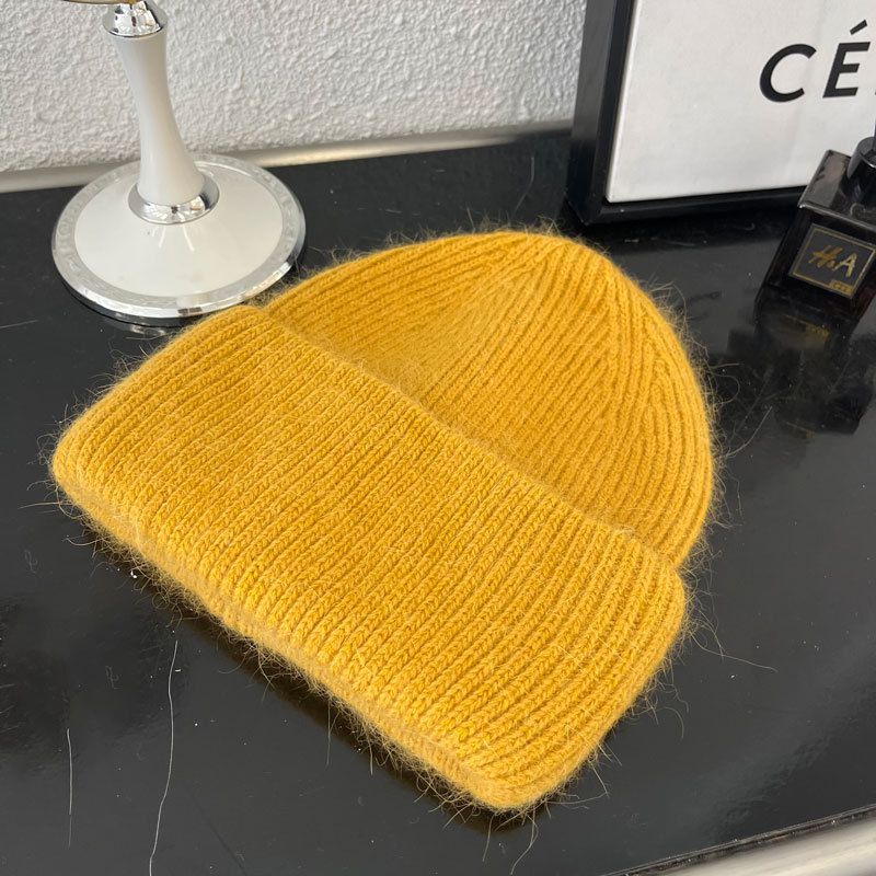 溫柔暖暖針織毛帽(30%兔毛)-米白色 (M（56-58cm）)