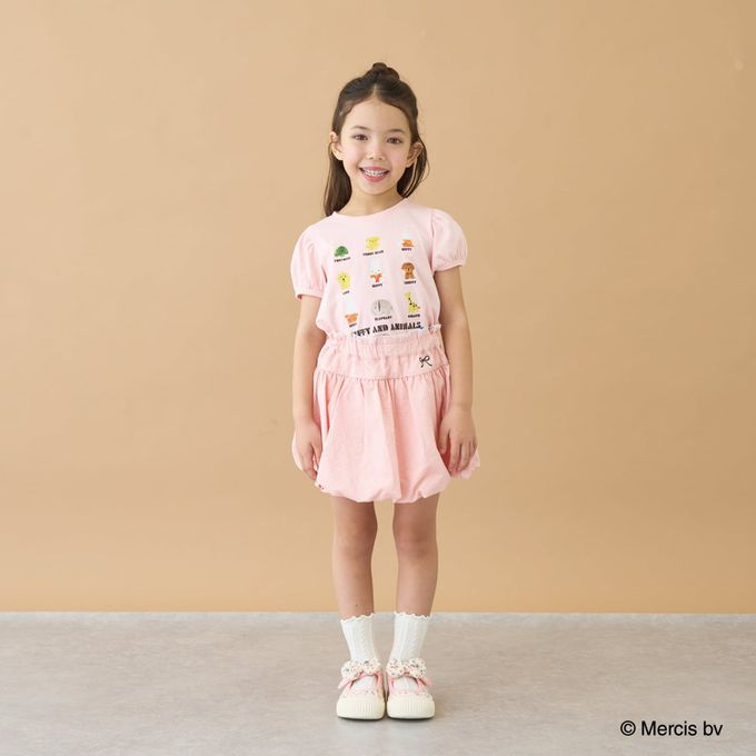 日本 Lycee mine - miffy聯名 速乾抗皺印花泡泡短袖上衣-灰藍