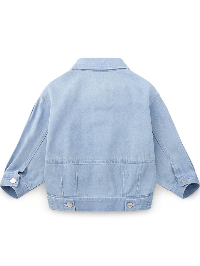 韓國 Jelispoon - 大口袋鈕釦翻領牛仔外套