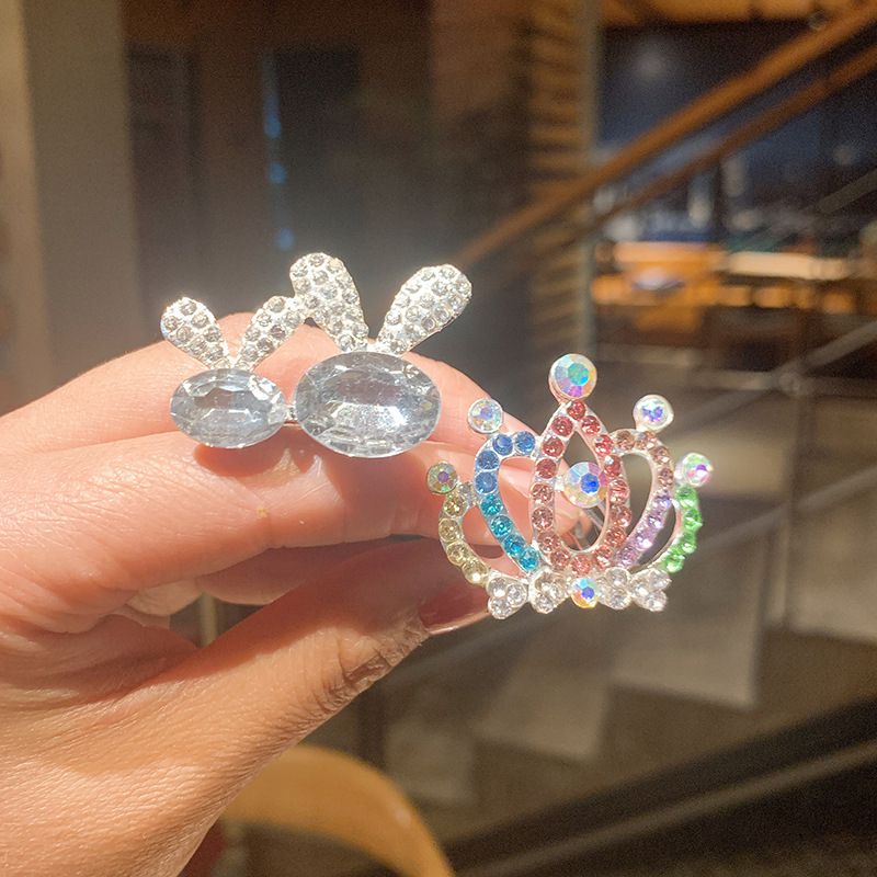 公主風水鑽髮梳簪/髮箍-彩色皇冠 (7.5x4.6cm)