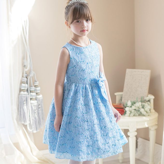 日本 Catherine Cottage - 優雅千金亮片蕾絲洋裝/小禮服-水藍