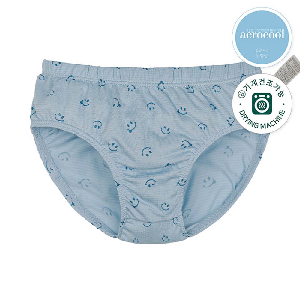 aerocool 涼感快乾三角褲(男寶)-眨眼笑臉-灰藍