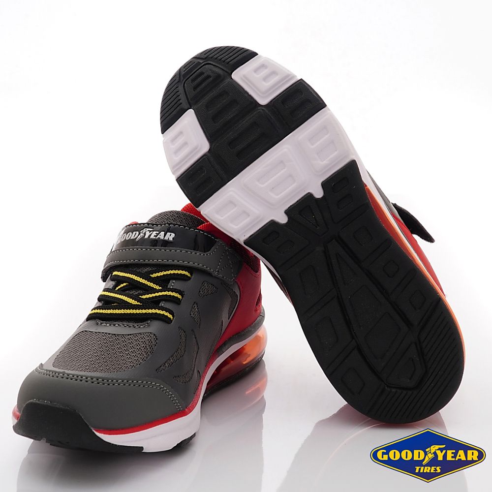 GOODYEAR - 固特異氣墊慢跑童鞋(中大童段)-運動鞋-灰紅