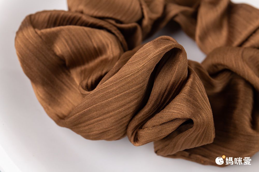 高級紋理皺摺髮圈(小)-米白色