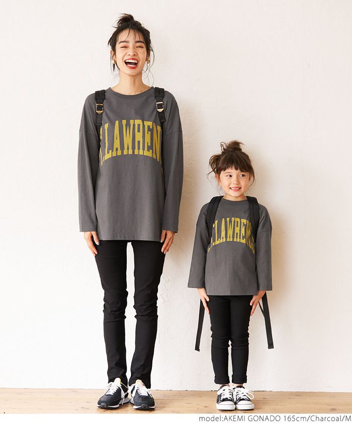 日本 COCA - 純棉英文印花長袖上衣-媽媽-白