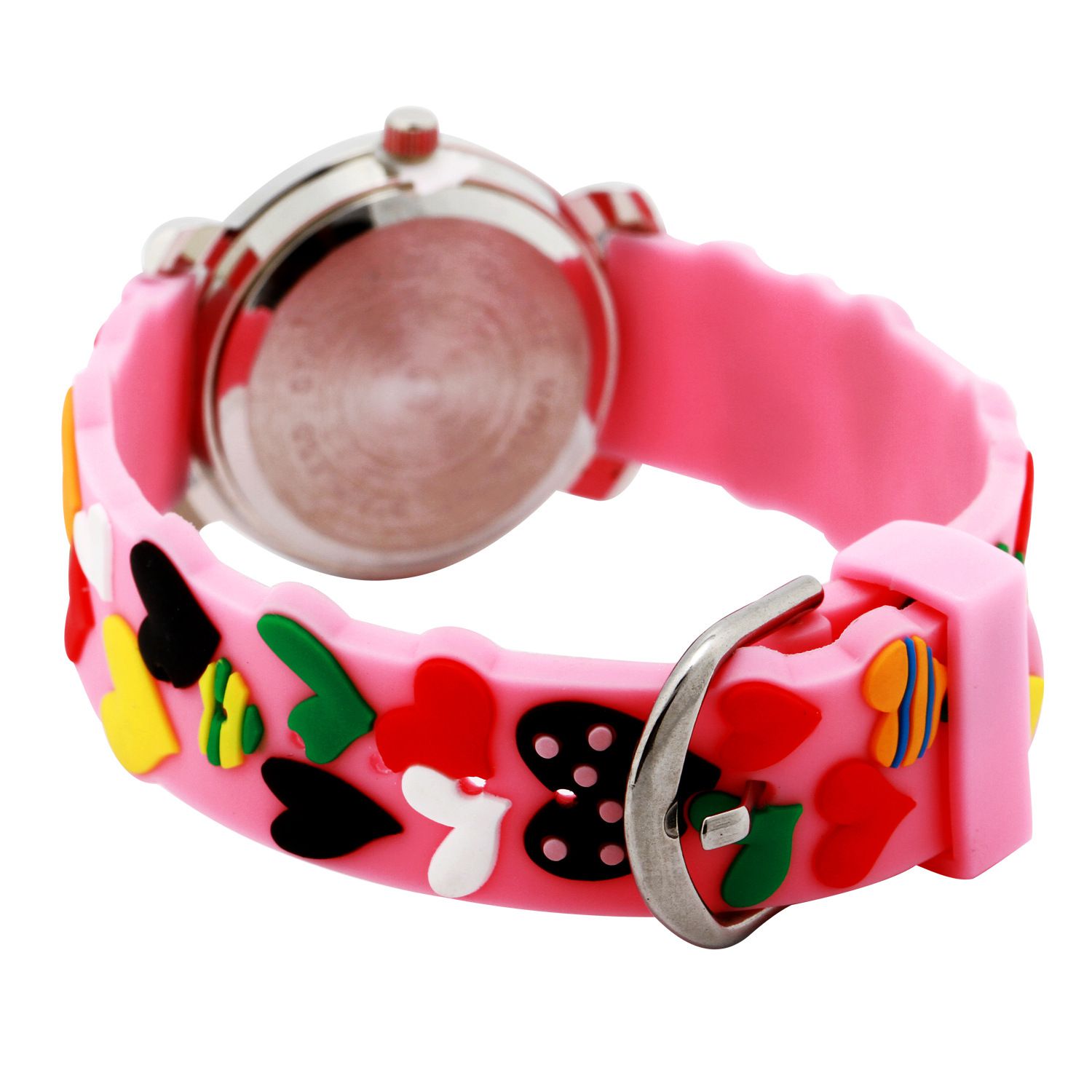 3D立體卡通兒童手錶-經典小圓錶-粉色大愛心