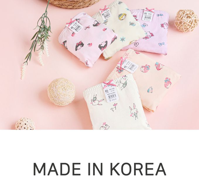 韓國 Mellisse - 韓製棉混紡四角褲(女寶)-海洋公主-珊瑚橘