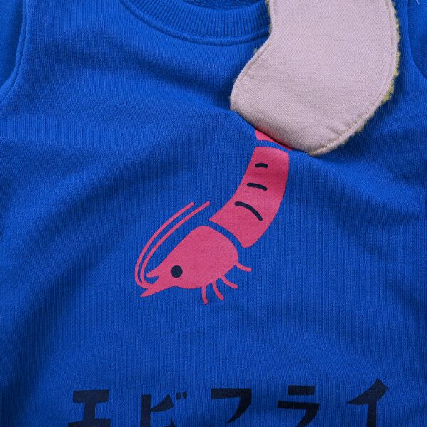 日本 Baby Room - 裏毛立體翻翻樂長袖上衣-美味炸蝦-卡其