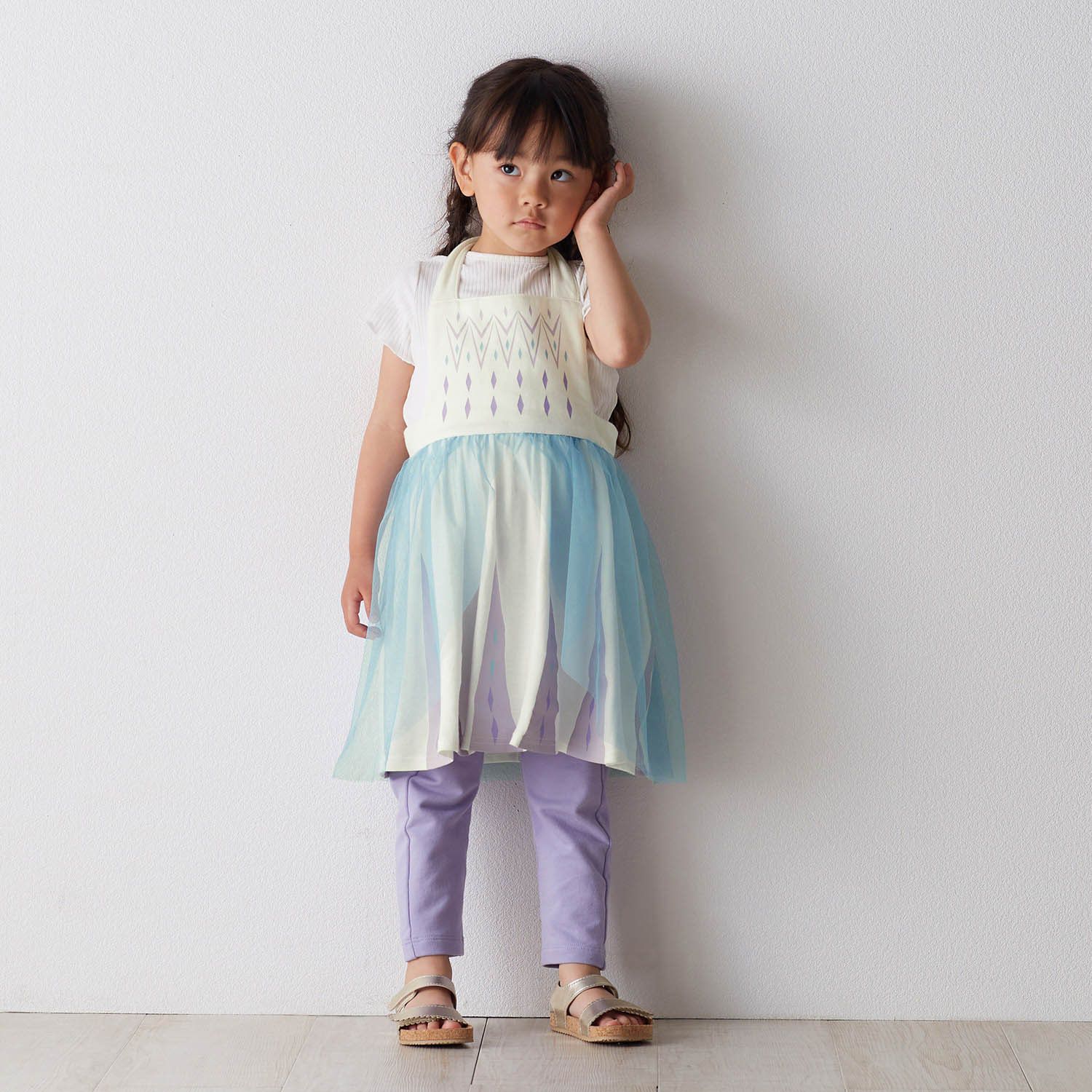 日本千趣會 - 公主圍裙式洋裝-卡通人物仙度瑞拉-水藍