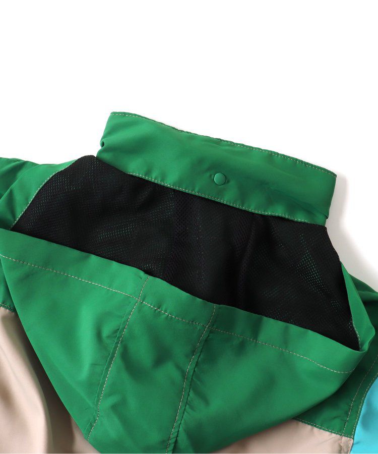 日本 BREEZE - 潑水加工 繽紛連帽防風外套-萊姆