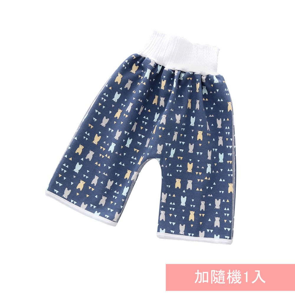 JoyNa - 2入-學習褲 隔尿裙 三層大版型隔尿褲-滿印熊+隨機1入(褲款)