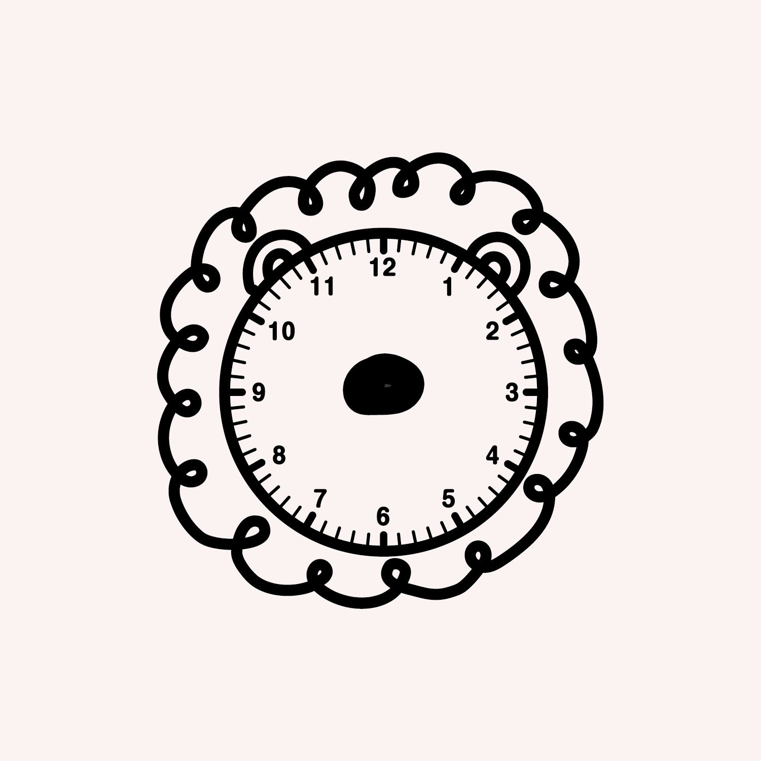 年年.studio - 印章-猴子時鐘印章 (4.5x4.5cm)-1入