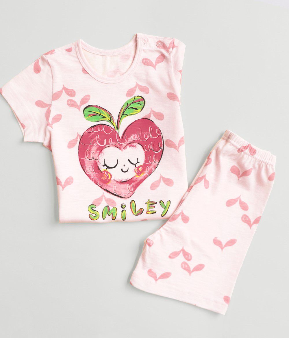 韓國 Mellisse - 韓製細柔短袖家居服(無螢光棉)-愛心豆芽