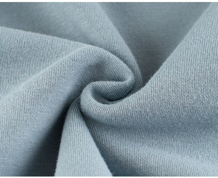 加絨棉質圓領長袖上衣/大學T-滑板犀牛-藍灰色