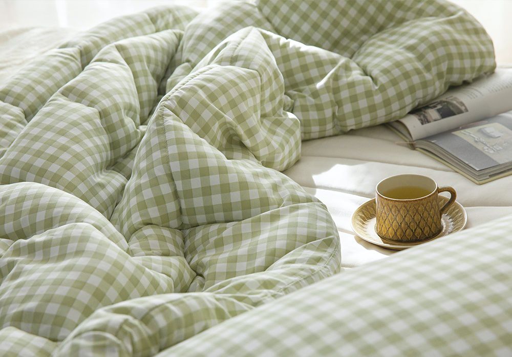 韓國 Maatila - 可水洗超細纖維桃皮感四季被-綠茶果凍