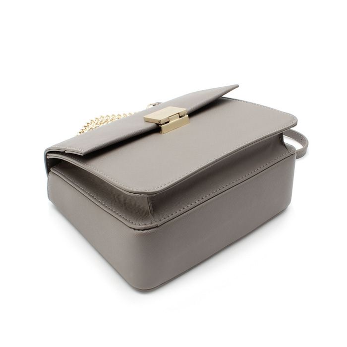 Saint Scott - Irina金鍊掀蓋硬殼包-灰