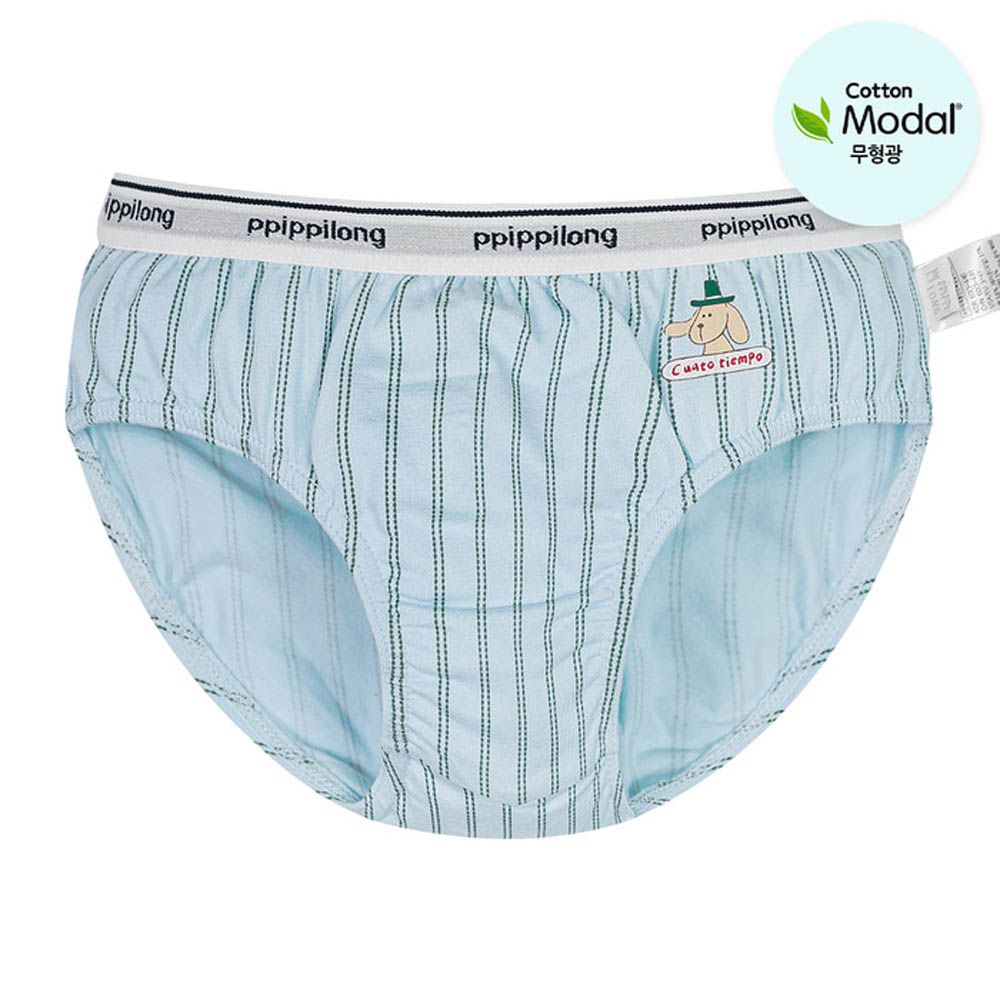絲柔莫代爾混棉三角褲(男寶)-紳士帽狗狗-藍