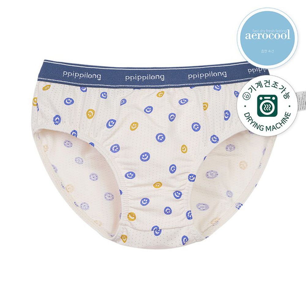 aerocool 涼感快乾洞洞三角褲(男寶)-撞色笑臉-米膚