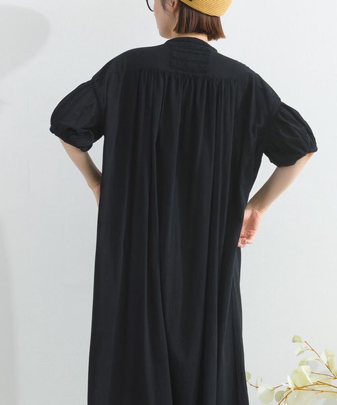 日本 Lupilien - 100%印度棉 輕盈巴里紗襯衫洋裝-淺卡其