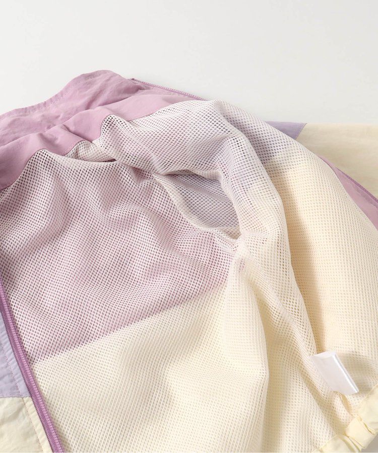 日本 apres les cours - FILA聯名 連帽可拆撞色風衣外套-摩卡x淺藍