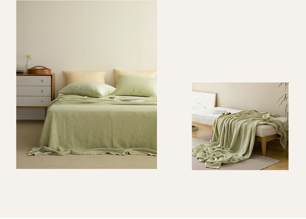 韓國 Maatila - 天絲莫代爾鬆餅被毯-抹茶