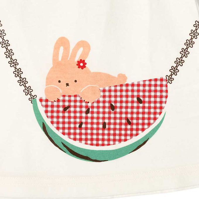 akachan honpo - 短袖T恤-印花-象牙白色